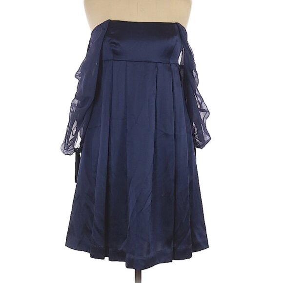 Donna Morgan Dark Blue Cocktail Dress 100% Silk Size 10 - Picture 1 of 3